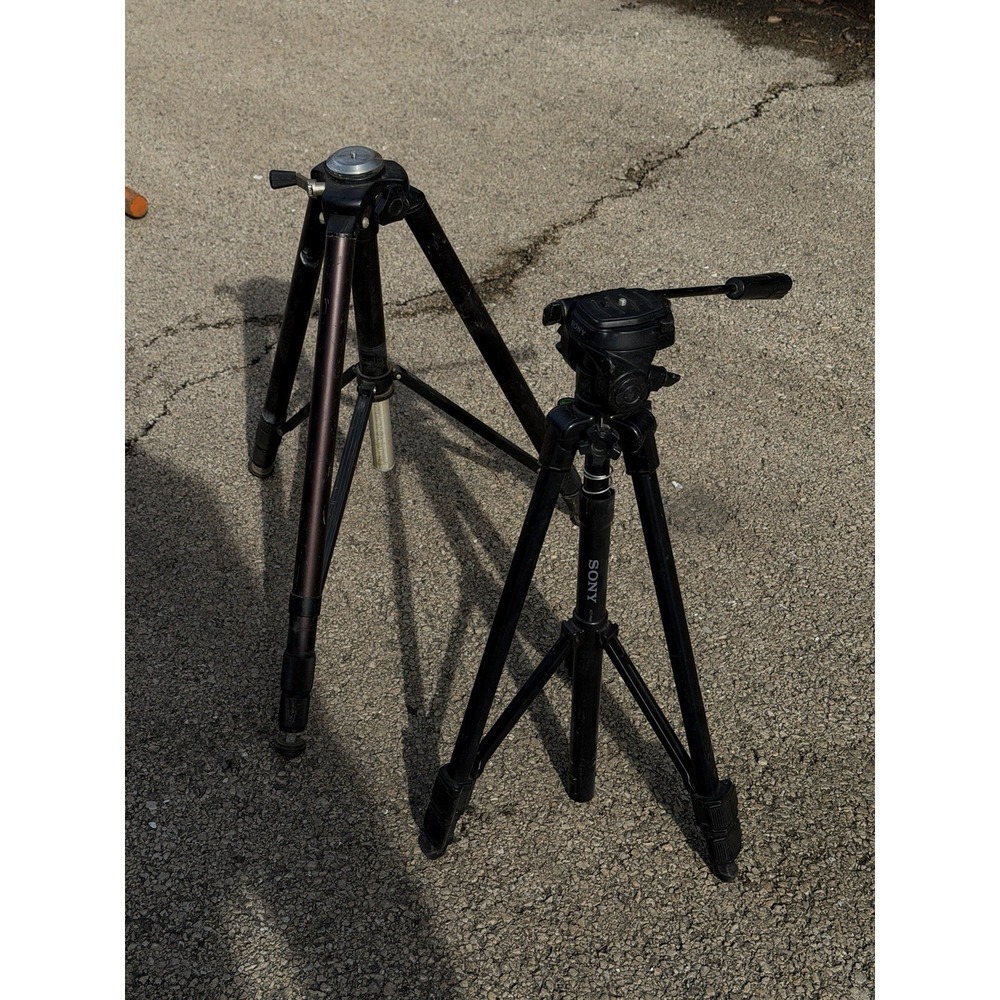 2 Tripods Set – Sony + Unbranded Camera Stands‎ w/ Pan Handle